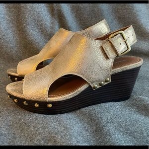 Donald Pliner Arya Brown Wedge Sandal 